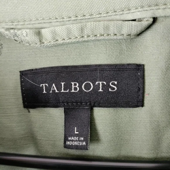 Talbots olive green cargo / utility jacket - Picture 2 of 4